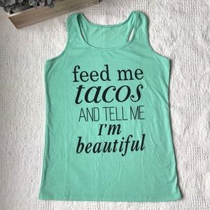 NWOT Light green graphic tank top